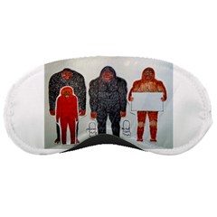 1 Neanderthal & 3 Big Foot,on White, Sleeping Mask by creationtruth