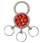 Strawberries 3-Ring Key Chain Front
