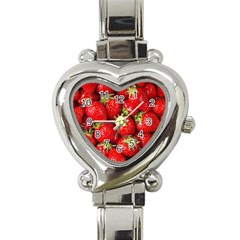 Strawberries Heart Italian Charm Watch  by SonderSkySecond