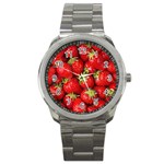 Strawberries Sport Metal Watch Front