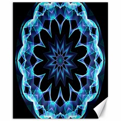 Crystal Star, Abstract Glowing Blue Mandala Canvas 16  X 20  (unframed)