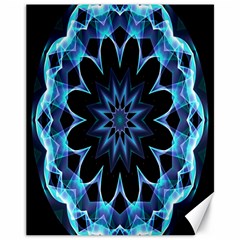 Crystal Star, Abstract Glowing Blue Mandala Canvas 11  X 14  (unframed)