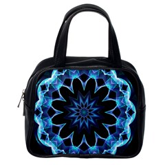 Crystal Star, Abstract Glowing Blue Mandala Classic Handbag (one Side) by DianeClancy