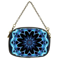 Crystal Star, Abstract Glowing Blue Mandala Chain Purse (one Side) by DianeClancy