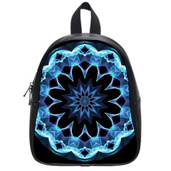 Crystal Star, Abstract Glowing Blue Mandala School Bag (small) by DianeClancy