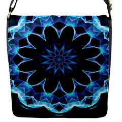 Crystal Star, Abstract Glowing Blue Mandala Removable Flap Cover (small) by DianeClancy