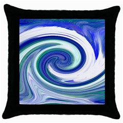 Abstract Waves Black Throw Pillow Case by Colorfulart23