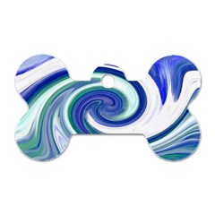 Abstract Waves Dog Tag Bone (one Sided) by Colorfulart23