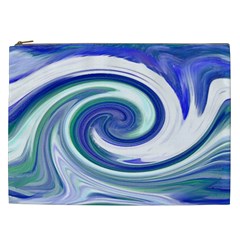 Abstract Waves Cosmetic Bag (xxl) by Colorfulart23