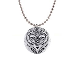 Ornate Foxy Wolf Button Necklace by Zandiepants