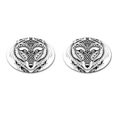 Ornate Foxy Wolf Cufflinks (oval) by Zandiepants