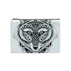 Ornate Foxy Wolf Cosmetic Bag (medium) by Zandiepants