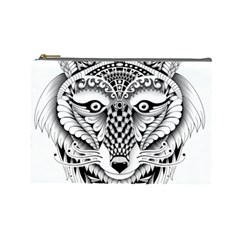 Ornate Foxy Wolf Cosmetic Bag (large) by Zandiepants