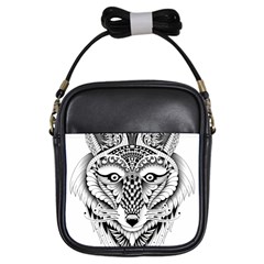 Ornate Foxy Wolf Girl s Sling Bag by Zandiepants