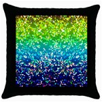 Glitter 4 Black Throw Pillow Case Front