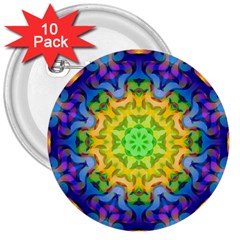 Psychedelic Abstract 3  Button (10 Pack) by Colorfulplayground