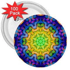 Psychedelic Abstract 3  Button (100 Pack) by Colorfulplayground