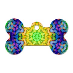 Psychedelic Abstract Dog Tag Bone (one Sided) by Colorfulplayground