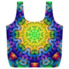 Psychedelic Abstract Reusable Bag (xl) by Colorfulplayground