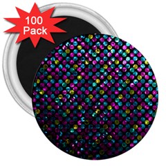 Polka Dot Sparkley Jewels 2 3  Button Magnet (100 Pack) by MedusArt