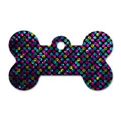 Polka Dot Sparkley Jewels 2 Dog Tag Bone (two Sided) by MedusArt