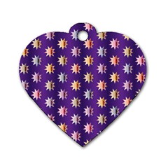 Flare Polka Dots Dog Tag Heart (Two Sided)