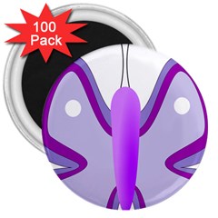 Cute Awareness Butterfly 3  Button Magnet (100 Pack) by FunWithFibro