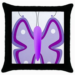 Cute Awareness Butterfly Black Throw Pillow Case