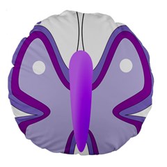 Cute Awareness Butterfly 18  Premium Round Cushion  by FunWithFibro