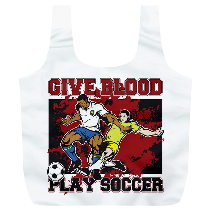 Give Blood Play Soccer Full Print Recycle Bag (XL)