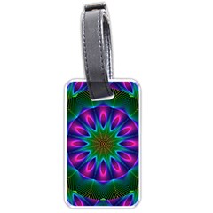 Star Of Leaves, Abstract Magenta Green Forest Luggage Tag (one Side) by DianeClancy