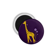 Purple Roller Skating Cute Cartoon Giraffe 1 75  Button Magnet by CreaturesStore