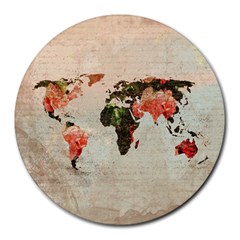 Vintageworldmap1200 8  Mouse Pad (round)