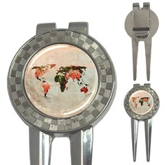 Vintageworldmap1200 Golf Pitchfork & Ball Marker by mjdesigns