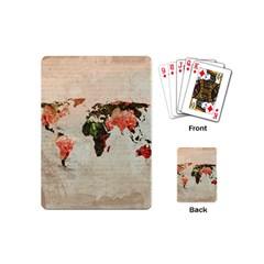 Vintageworldmap1200 Playing Cards (mini)