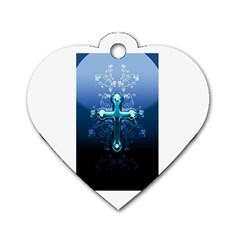 Glossy Blue Cross Live Wp 1 2 S 307x512 Dog Tag Heart (two Sided) by ukbanter