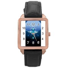 Glossy Blue Cross Live Wp 1 2 S 307x512 Rose Gold Leather Watch  by ukbanter