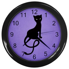 Purple Gracious Evil Black Cat Wall Clock (black) by CreaturesStore