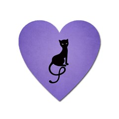 Purple Gracious Evil Black Cat Magnet (heart) by CreaturesStore