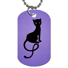 Purple Gracious Evil Black Cat Dog Tag (two-sided)  by CreaturesStore