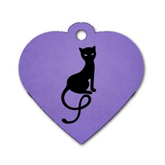 Purple Gracious Evil Black Cat Dog Tag Heart (one Sided)  by CreaturesStore
