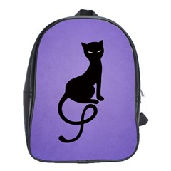 Purple Gracious Evil Black Cat School Bag (large) by CreaturesStore