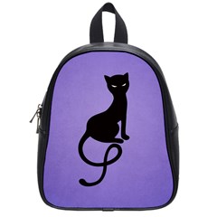 Purple Gracious Evil Black Cat School Bag (small)