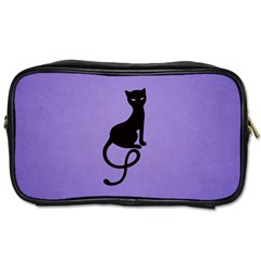 Purple Gracious Evil Black Cat Travel Toiletry Bag (two Sides) by CreaturesStore