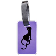 Purple Gracious Evil Black Cat Luggage Tag (One Side)