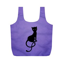 Purple Gracious Evil Black Cat Reusable Bag (m)