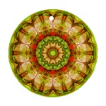 Red Green Apples Mandala Round Ornament Front