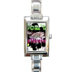 Don t Stop Believing Rectangular Italian Charm Watch by SharoleneCollection