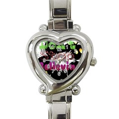 Don t Stop Believing Heart Italian Charm Watch  by SharoleneCollection