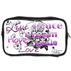 Live Peace Dream Hope Smile Love Travel Toiletry Bag (two Sides) by SharoleneCollection